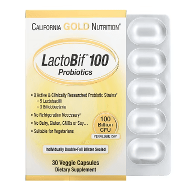 California Gold Nutrition, LactoBif 100 프로바이오틱, 1,000억CFU, 베지 캡슐 30정