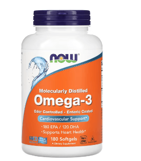 NOW Foods, 오메가3, EPA 180/DHA 120, 소프트젤 180정