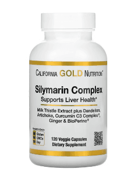 California Gold Nutrition, 실리마린 복합체, 민들레, 아티초크, Curcumin C3 Complex, 생강 및 BioPerine 함유 밀크시슬 추출물, 베지 캡슐 120정