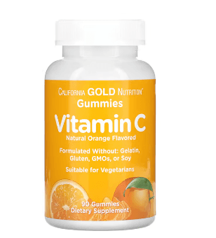 California Gold Nutrition, 비타민C 구미젤리, 천연 오렌지 향, 젤라틴 무함유, 구미젤리 90개