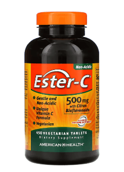 American Health, Ester-C, 시트러스 바이오플라보노이드 함유, 500mg, 베지 정제 450정