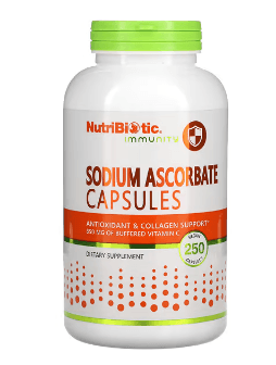 NutriBiotic, 면역, 아스코르브산 나트륨, 베지 캡슐 250정