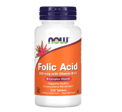 NOW Foods, 엽산, 800mcg, 250정